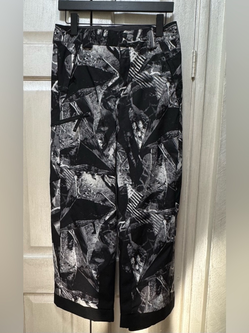 Spyder performance ski/snowboard unisex size 14 monochrome print pants